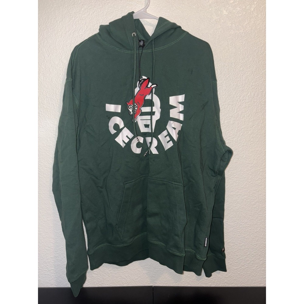 Ice Cream Cone Hoodie Mens Size XL- Dark Green